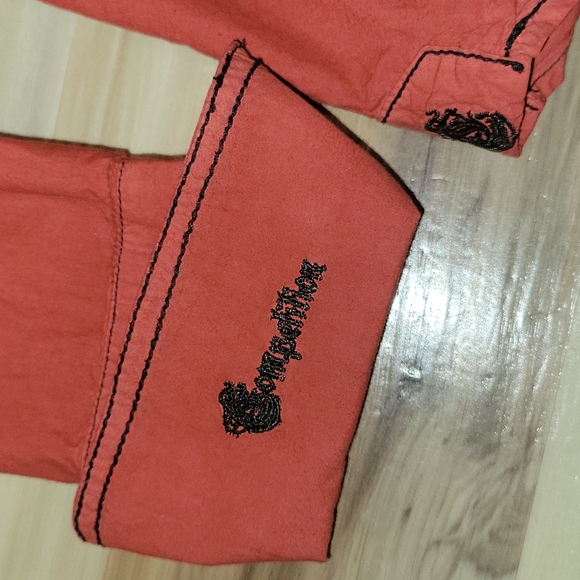 Men's Vintage Red Shade Button Up Shirt - Picture 8 of 16